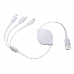 Cabo USB Retrátil 3 em 1 personalizado 