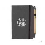 Caderneta Palha de Trigo com Caneta personalizada