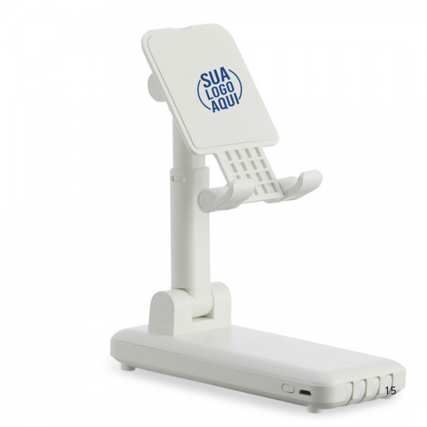 Power Bank 10.000mAh Multissaídas com Suporte para Celular ou Tablet personalizado