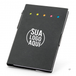 blocos adesivados com 25 folhas cada e capa em papel kraft reciclado personalizado