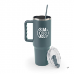 Copo de viagem de grande dimensão em aço inoxidável 91% reciclado com parede dupla isolada (1300 mL)