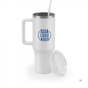 Copo de viagem de grande dimensão em aço inoxidável 91% reciclado com parede dupla isolada (1300 mL)