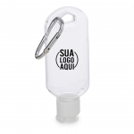 Frasco Plástico 55ml com Mosquetão personalizado