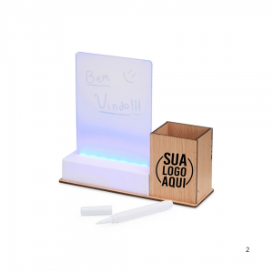 Quadro de Mensagens LED com Porta-caneta personalizada