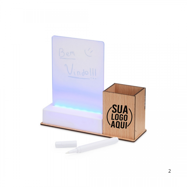 Quadro de Mensagens LED com Porta-caneta personalizada
