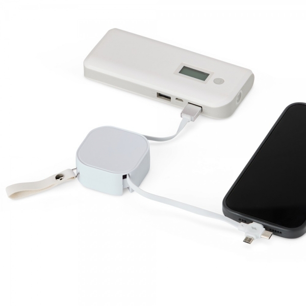 Cabo USB retrátil 3 em 1 personalizado