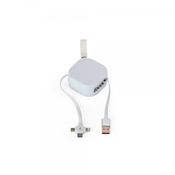 Cabo USB retrátil 3 em 1 personalizado