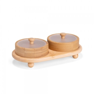 Conjunto Potes Bambu 2 Peças personalizado