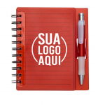 Caderno Plástico com Caneta personalizado 