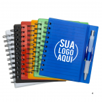 Caderno Plástico com Caneta personalizado 