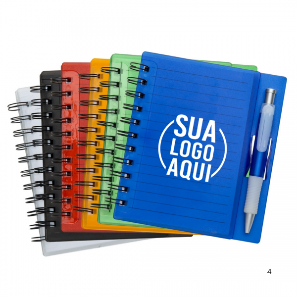 Caderno Plástico com Caneta personalizado 
