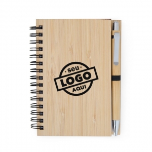 Caderno de Bambu com Caneta